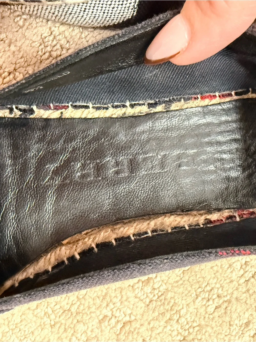Burberry Navy Plaid Espadrille 37.5